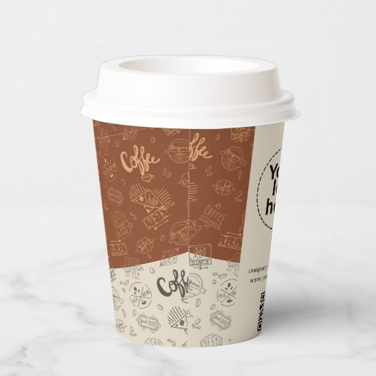 QR-Code für Geschäftsleute Moderner Beruflicher Ka Pappbecher (Rechts)