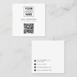 QR-Code für Geschäftsleute Modernes, einfaches Wei Quadratische Visitenkarte