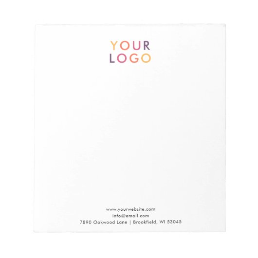 QR-Code für Geschäftslogos Einfache Notepad Notizblock (Vorderseite)