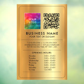 QR-Code für Geschäftslogos - Öffnungszeiten Imitat Fensteraufkleber (Blatt 3)