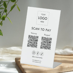 QR-Code für Geschäftslogos prüfen Sockelschild