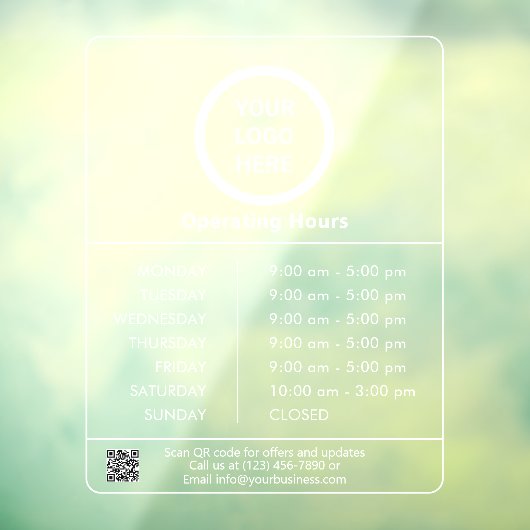 QR-Code für Geschäftslogos transparent Fensteraufkleber (Blatt 3)