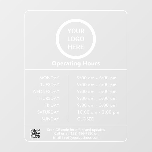 QR-Code für Geschäftslogos transparent Fensteraufkleber (Blatt)