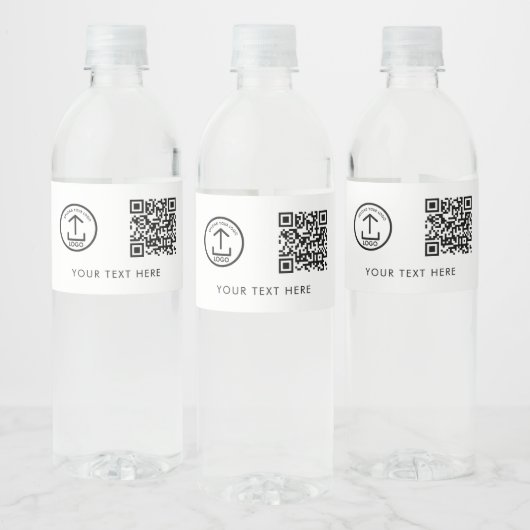 QR-Code für Geschäftslogos und Text-Werbemarken Wasserflaschenetikett (Flaschen)