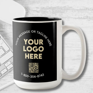 QR-Code für Geschäftsmeldungen Zweifarbige Tasse