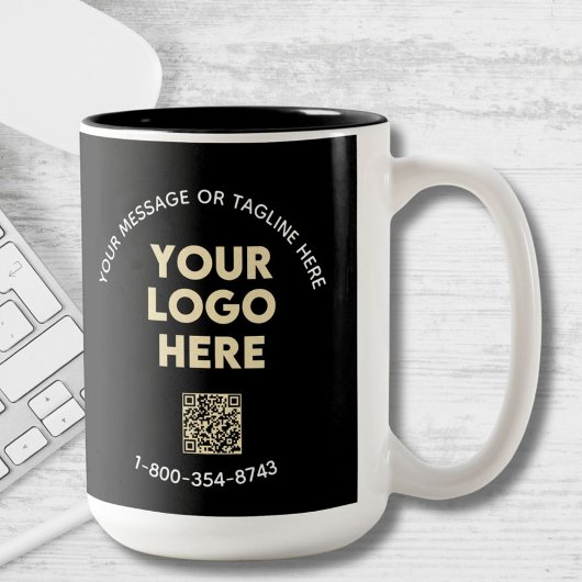 QR-Code für Geschäftsmeldungen Zweifarbige Tasse