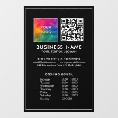 QR-Code für Geschäftsmodelle in Öffnungszeiten Fensteraufkleber (Blatt)