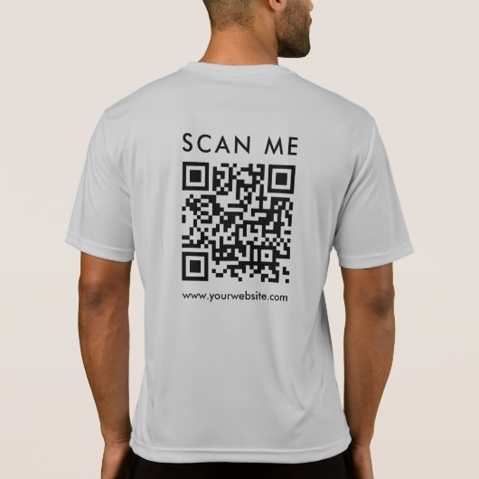 QR-Code für Geschäftsscanner - Rückseite - Silber T-Shirt (Rückseite)