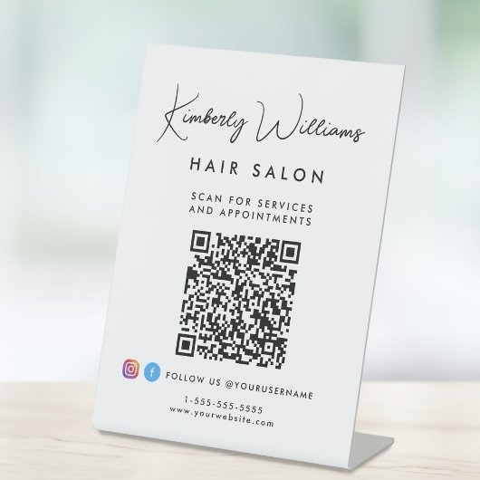 QR-Code für Geschäftsskripte Sockelschild