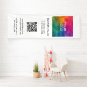 QR-Code für Geschäftssymbole - Vertikale Innenräum Banner (Insitu)