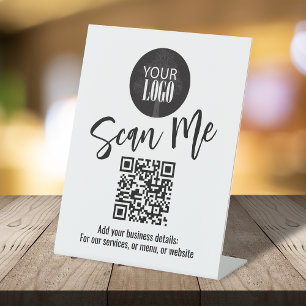 QR-Code für Geschäftstabletten Modern Logo Einfach Sockelschild