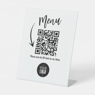 QR-Code für Geschäftstabletten Modern-Logo-Menü Sockelschild