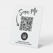 QR-Code für Geschäftstafeln Moderner Logo-Scan Me Sockelschild (Vorderseite)