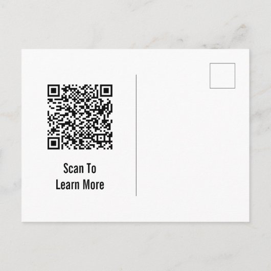 QR-Code für Geschäftsvorlagen und Ihr Logo hier Postkarte (Rückseite)