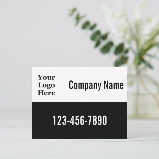 QR-Code für Geschäftsvorlagen und Ihr Logo hier Postkarte (Stehend Vorderseite)