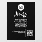 QR-Code für Geschäftszeiten Fensteraufkleber (Blatt)