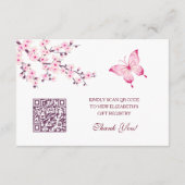 QR-Code für Geschenkregister | Butterfly-Baby-Dusc Begleitkarte (Rückseite)