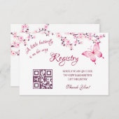 QR-Code für Geschenkregister | Butterfly-Baby-Dusc Begleitkarte (Vorne/Hinten)