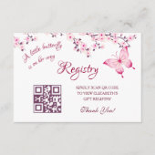 QR-Code für Geschenkregister | Butterfly-Baby-Dusc Begleitkarte (Vorderseite)