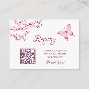 QR-Code für Geschenkregister   Butterfly-Baby-Dusc Begleitkarte