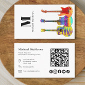 QR-Code für Gitarrenlehrer und Social Media Custom Visitenkarte