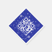 QR-Code für glückliche Ferien auf Schneeflocken Serviette (Ecke)