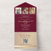 QR-Code für Gold und Burgund All In One Einladung (Innen Boden)