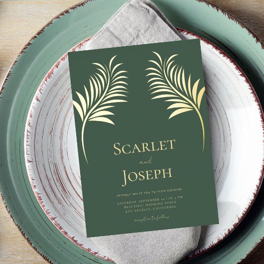 QR-Code für goldfarbenes Blechdekor-Sage Green Wed Folieneinladung