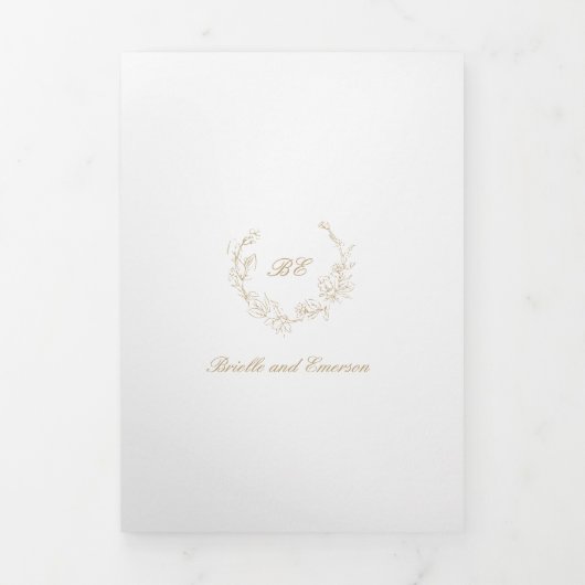 QR-Code für Goldkranz Dreifach Gefaltete Einladung (Cover)