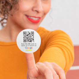 QR-Code für Google-Bewertungen Runder Aufkleber