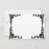 QR-Code für Gothic Black & White Filigree Herz RSVP Karte (Rückseite)