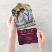 QR-Code für große Foto Burgundy Texture All In One Einladung (Abreißen)