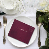 QR-Code für große Foto Burgundy Texture All In One Einladung