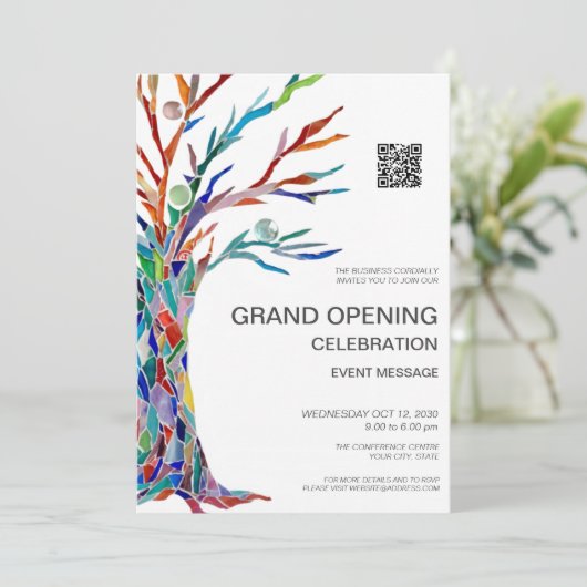 QR-Code für Großunternehmen Einladung (Stehend Vorderseite)