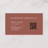 QR-Code für grünbraunes Prüfbrett Handmade Visitenkarte (Rückseite)