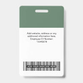 Qr-Code für grüne Mitarbeiter, Bar, Logo, Name Ausweis (Rückseite)