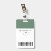 Qr-Code für grüne Mitarbeiter, Bar, Logo, Name Ausweis (Rückseite mit Clip)