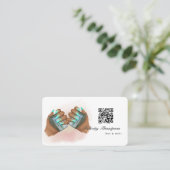 QR-Code für Haare und Nägel Visitenkarte (Stehend Vorderseite)