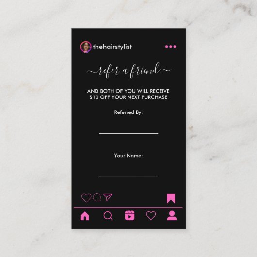 QR-Code für Haarstempel Empfehlungskarte (Vorderseite)