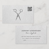 QR-Code für Haarstylle-Silberschere Terminkarte (Vorne/Hinten)