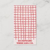 QR-Code für handgefertigte Karo in Rosa Visitenkarte (Vorderseite)