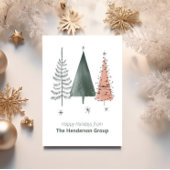 QR-Code für Happy Holidays Trees Business Company Postkarte