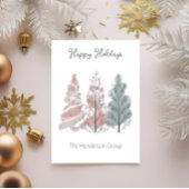 QR-Code für Happy Holidays Trees Business Company Postkarte