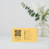 QR-Code für hellgelbe Berufliche Unternehmen Visitenkarte (Stehend Vorderseite)