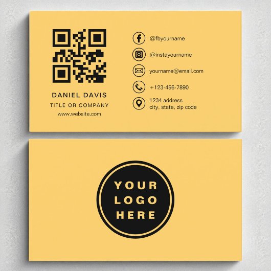 QR-Code für hellgelbe Berufliche Unternehmen Visitenkarte