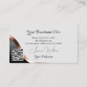 QR-Code für hellgraue schwarze Rose Gold Decoder Visitenkarte (Rückseite)