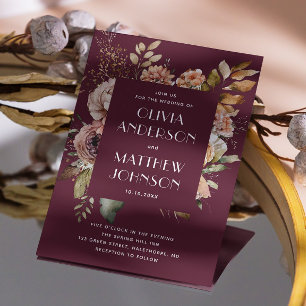 QR-Code für Herbst-Bordeaux-Pflaume Einladung