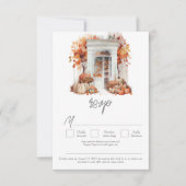 QR-Code für Herbsthochzeiten an der weißen Front RSVP Karte (Vorderseite)