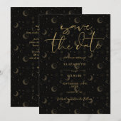 QR-Code für Himmelsstars und Mond Save The Date (Vorne/Hinten)