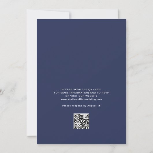 QR-Code für Hochzeit der Blauankermelin der Nautis Einladung (Rückseite)